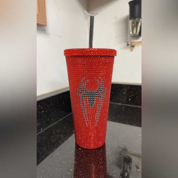 Red Spider-Man Rhinestone  Plastic Tumbler 24 oz NEW - Picture 2 of 10
